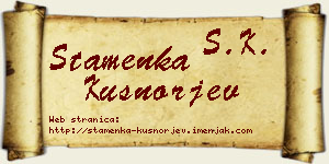 Stamenka Kušnorjev vizit kartica